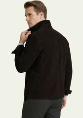 Men's Suede Jacket in Black – Timeless Elegance