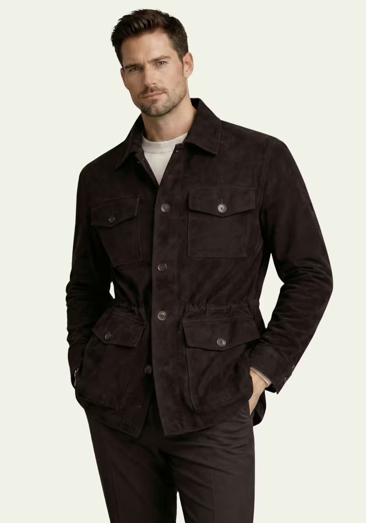 Men's Black Leather Jacket – Stylish Safari Classic