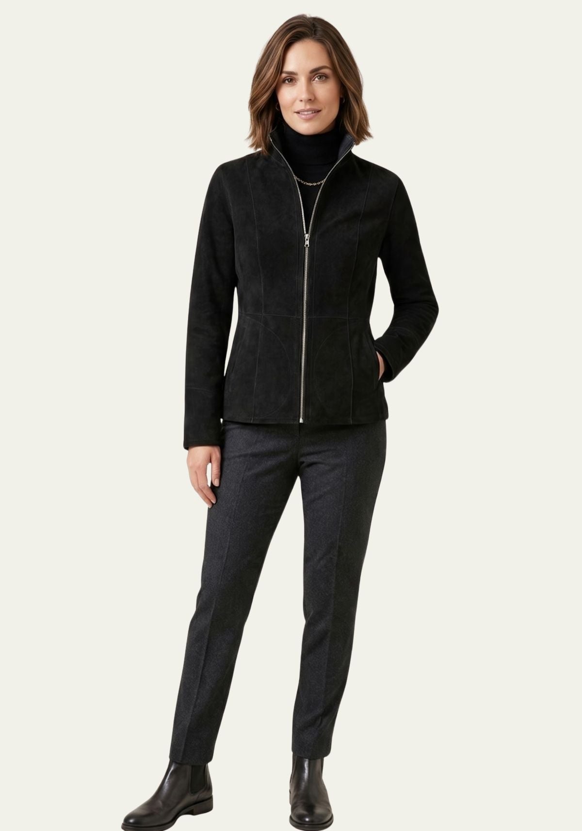 Reversible leather jacket