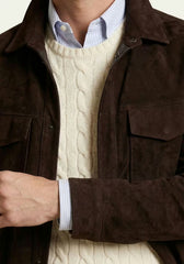 Men's Suede Jacket Dark Brown – Timeless Elegance