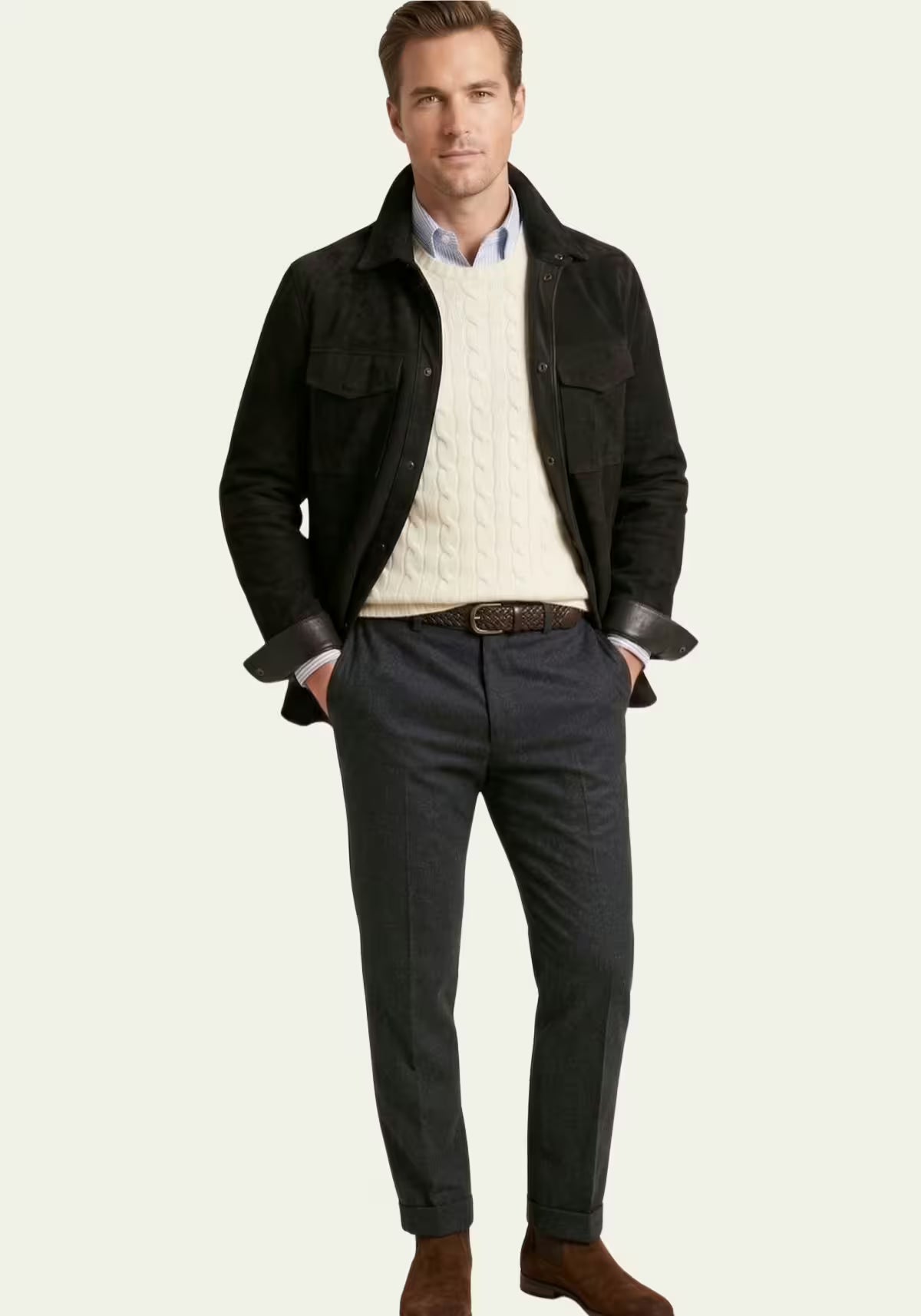 Men's Suede Jacket in Black – Timeless Elegance