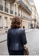Damen Lederjacke aus Lammnappa – Sportlich mit Quersteifen
