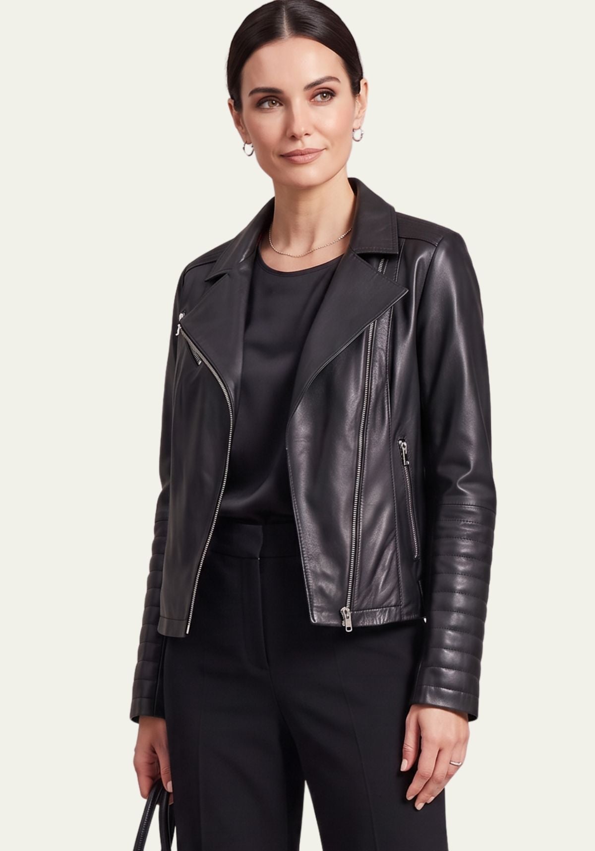 Damen Lederjacke aus Lammnappa im Biker-Look
