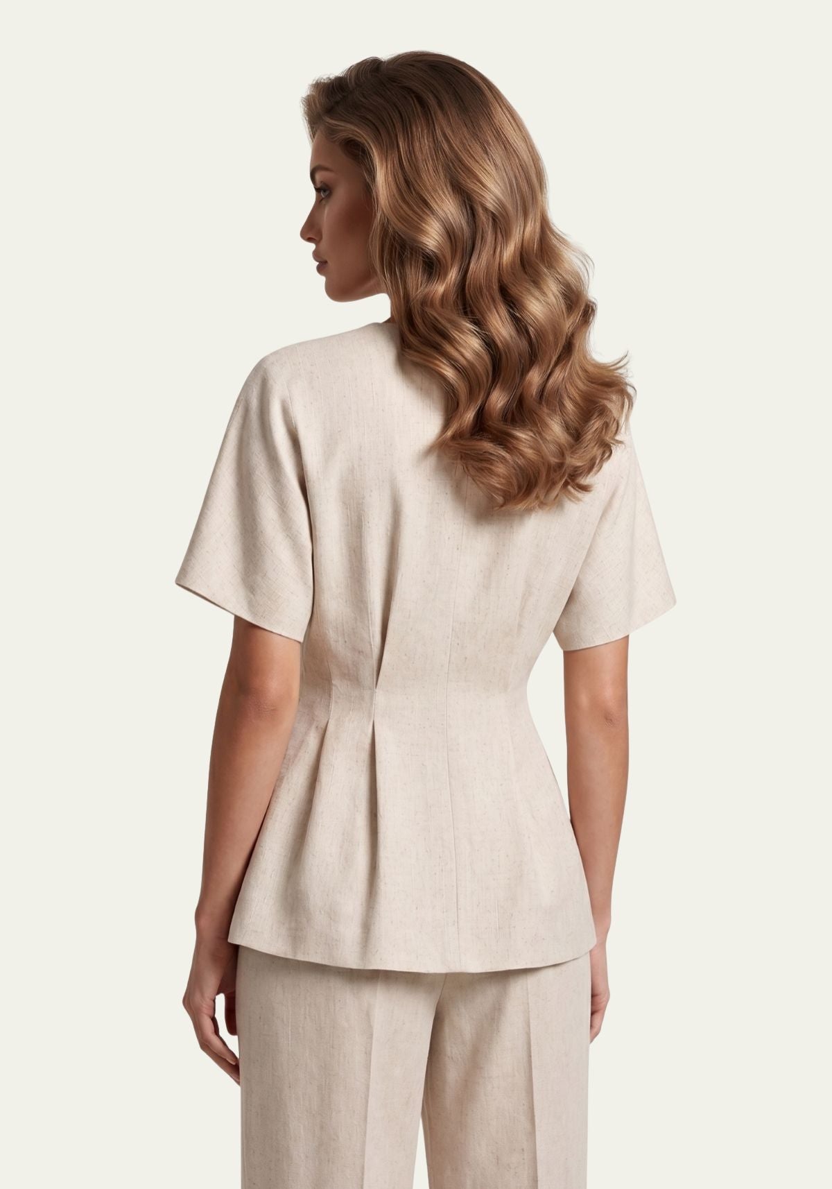 Women's shirt & Women's trousers Beige Blazer & Palazzo trousers