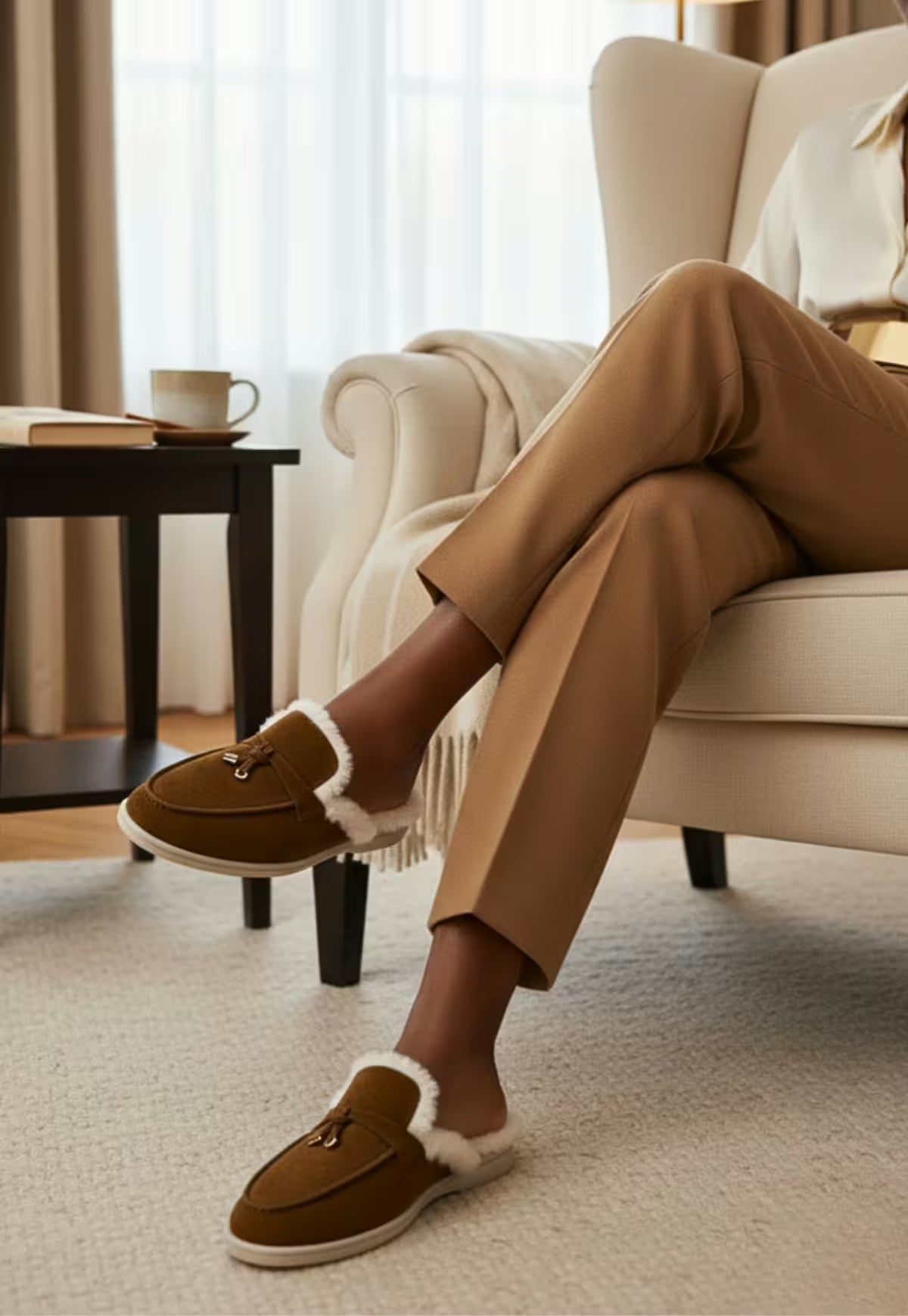 Fiorana Women's Shearling Mules Brown
