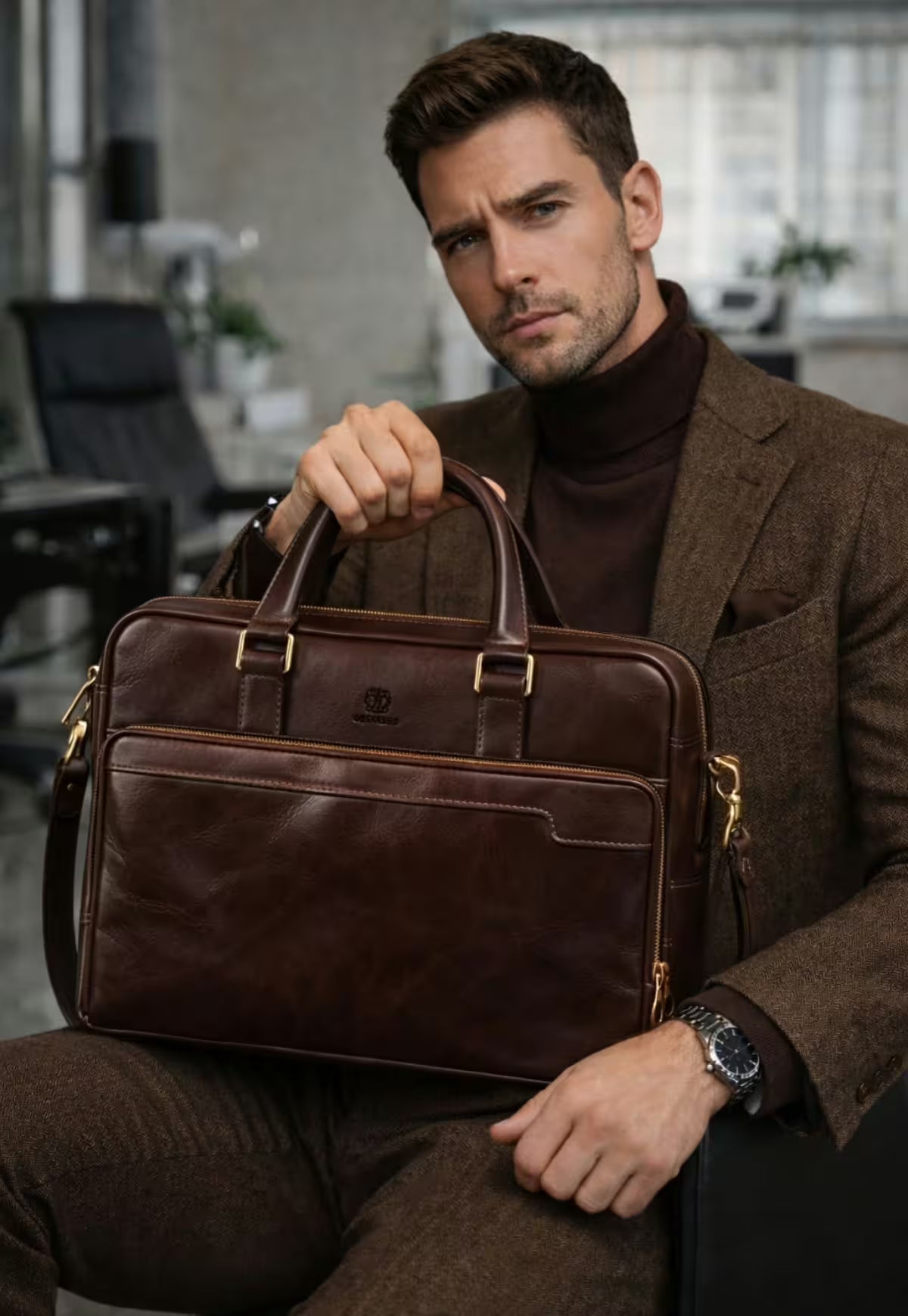 Briefcase Laptop Bag Model Mantova – Exclusive Leather Business Bag