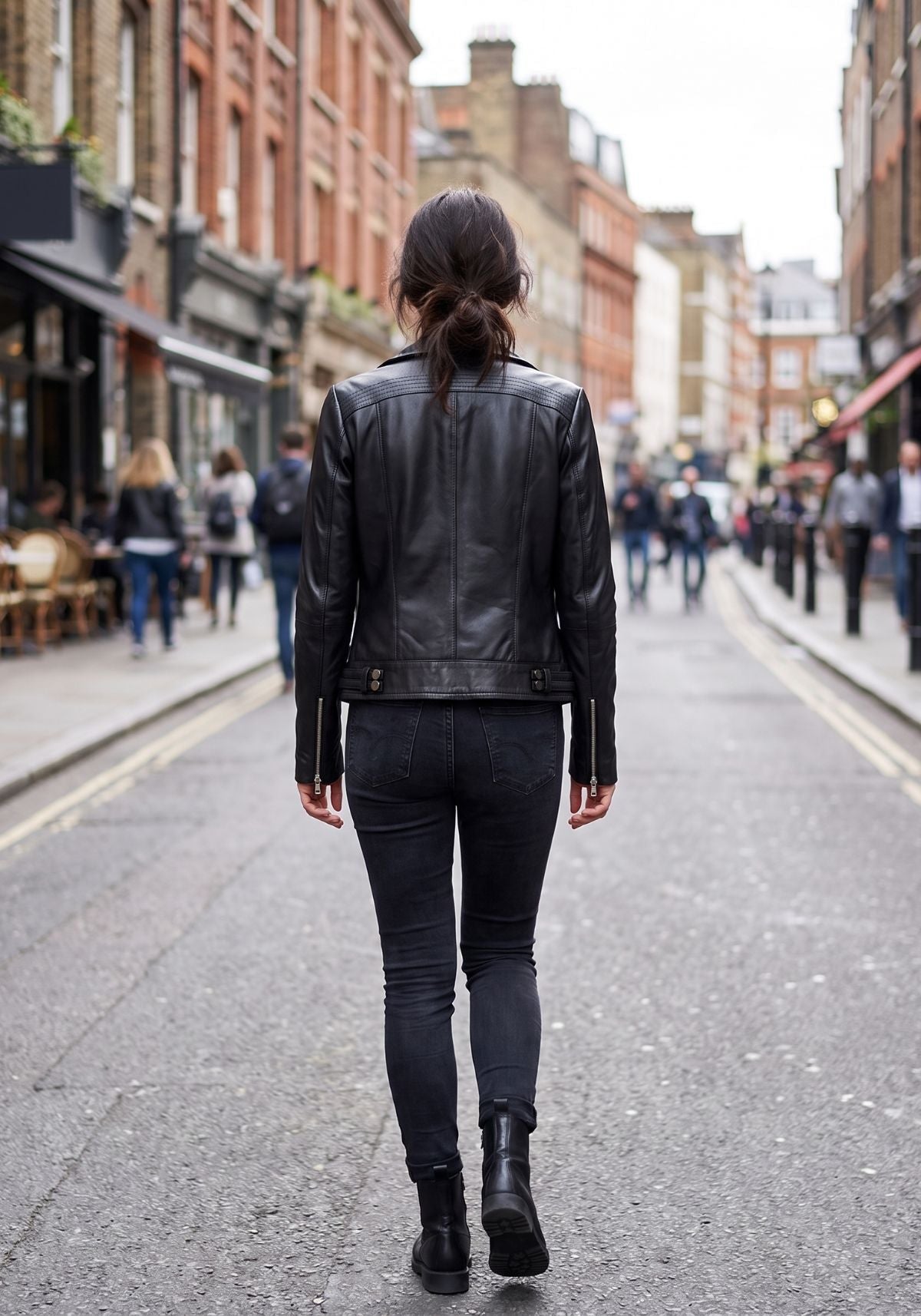 Damen Lederjacke aus Lammnappa im Biker-Look
