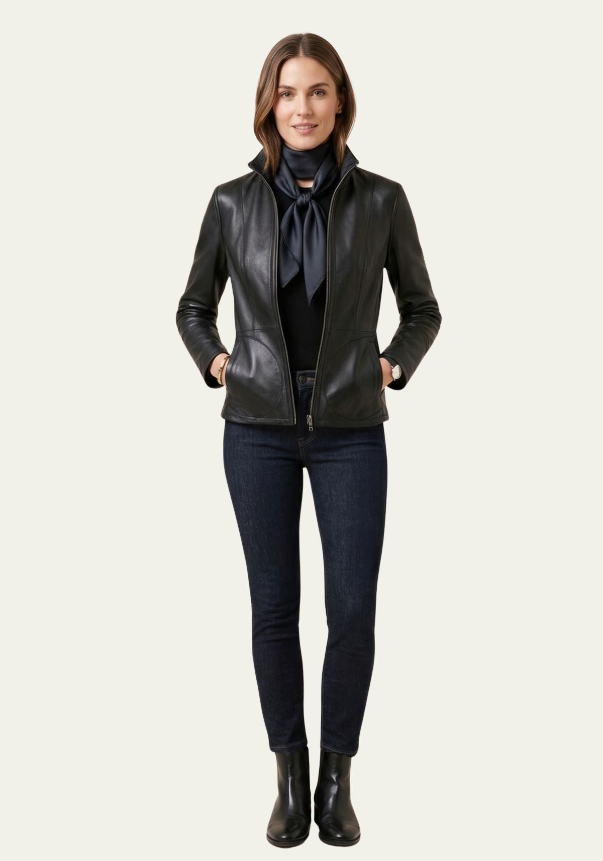 Reversible leather jacket