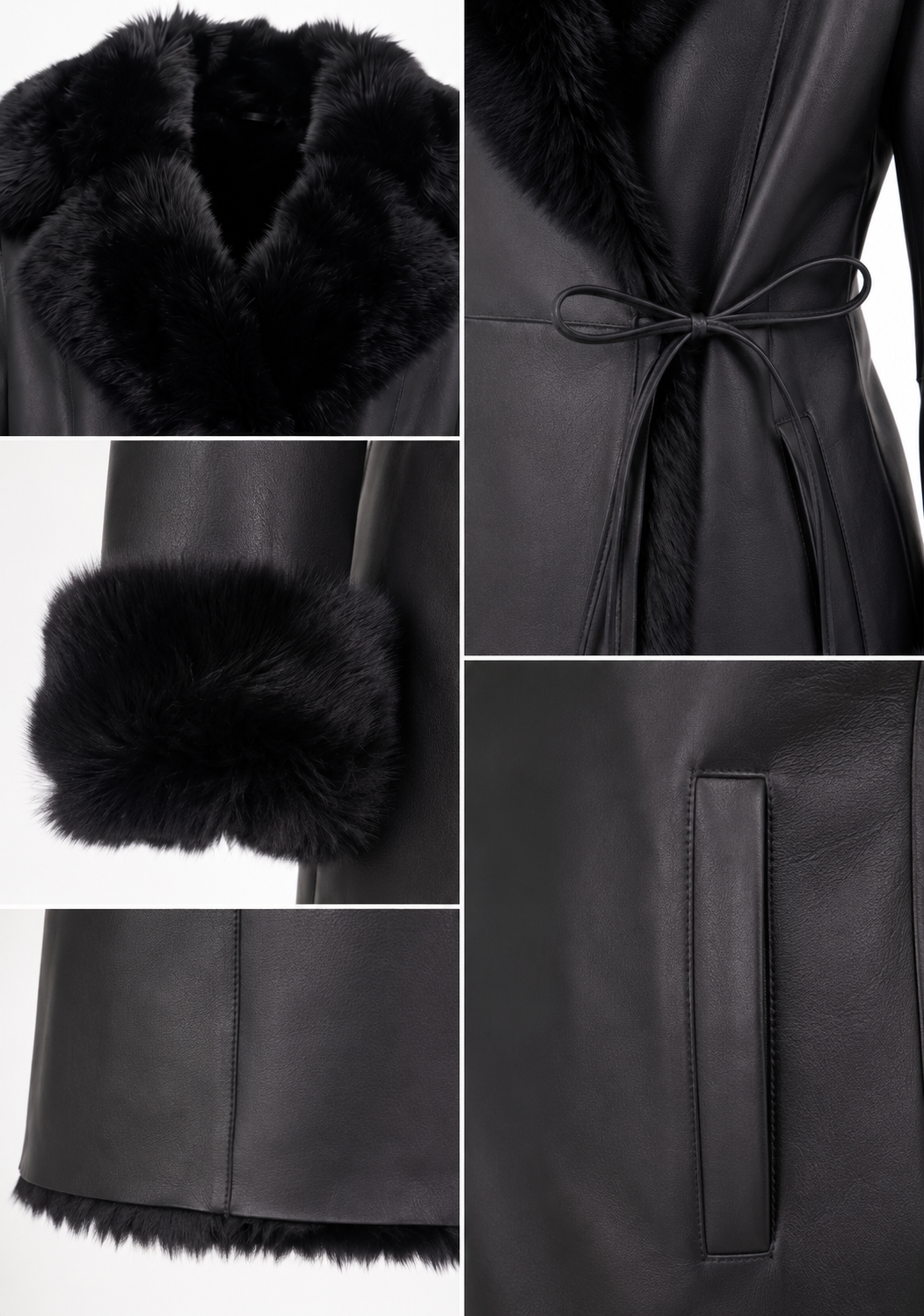 Exklusiver Toscana Lammfellmantel Schwarz – Premium Luxusmantel