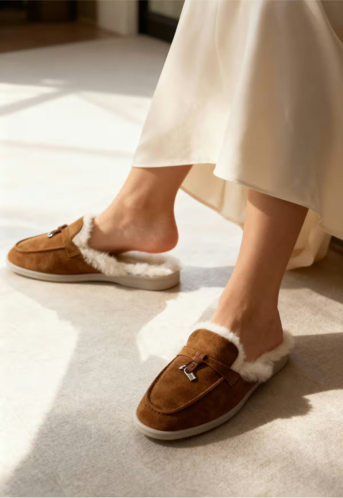 Fiorana Women's Shearling Mules Brown