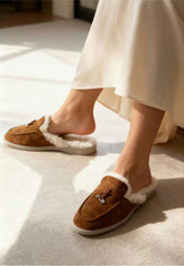 Fiorana Women's Shearling Mules Brown