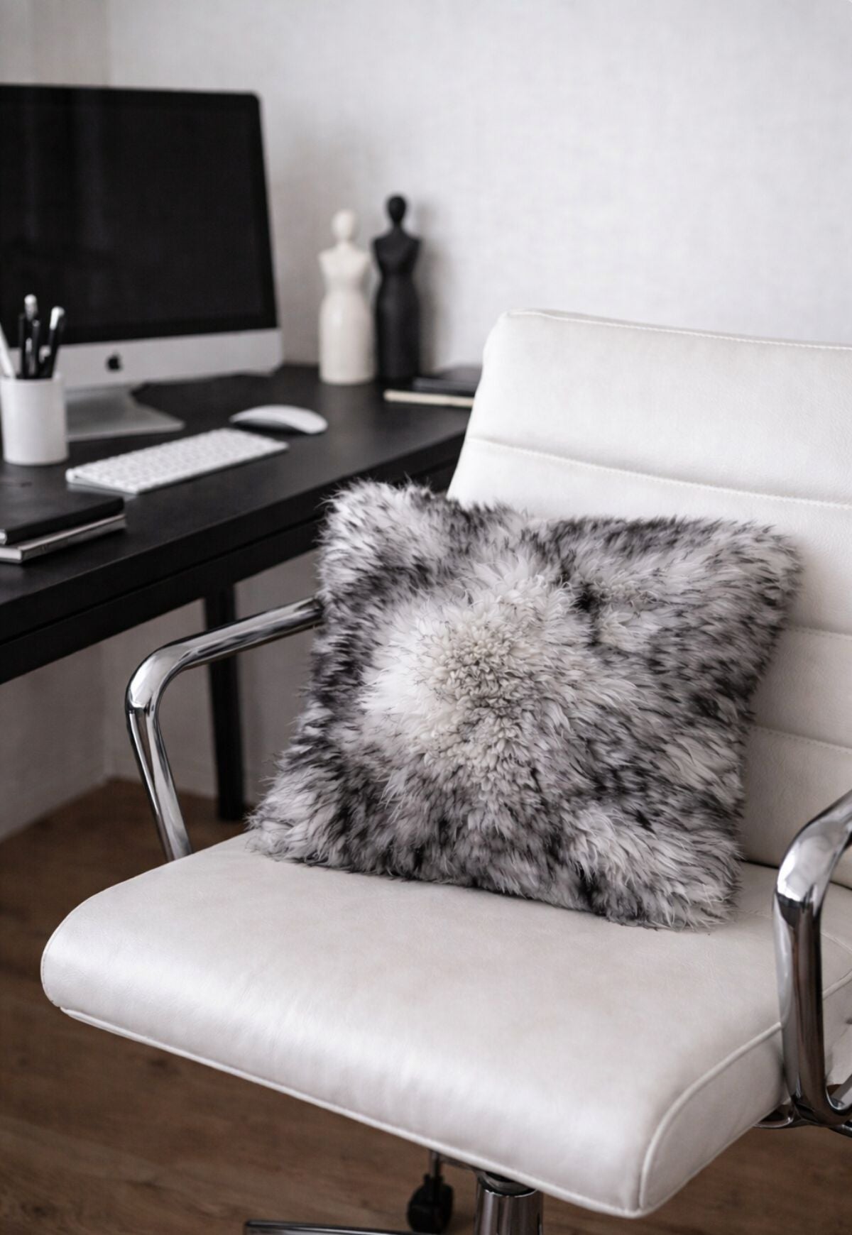 Merino Black Forest Lambskin Cushion with Inner