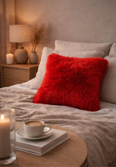 Lambskin Cushion Merino Red with Filling