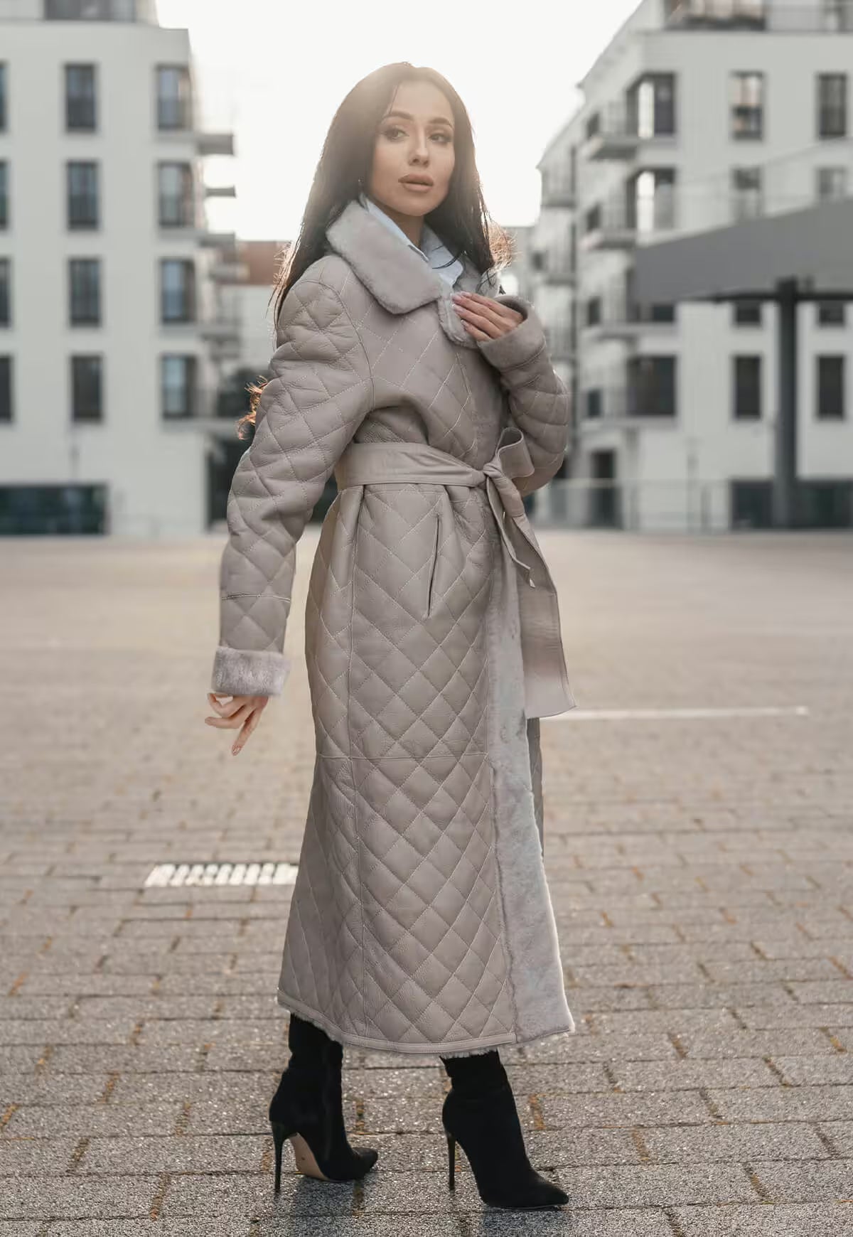 Lambskin Coat Alisa - Beige