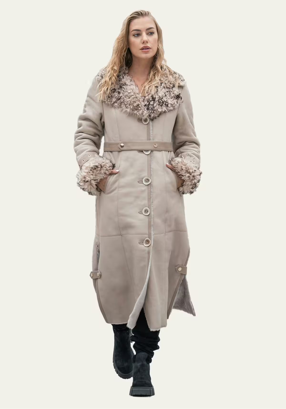 Lambskin Coat Florence - Beige