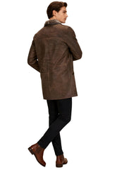 Antonio - Exclusive Men's Sheepskin Coat in Chocolate