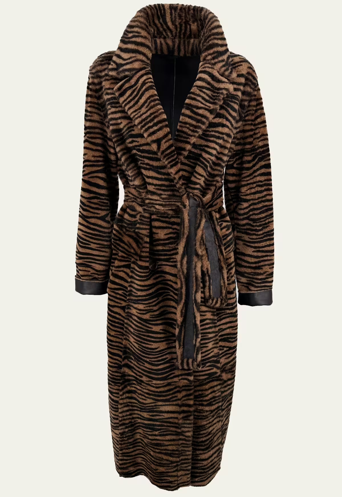 Jade Reversible Sheepskin Coat in Tiger Print