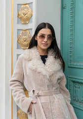 Violetta Lambskin Coat - Beige