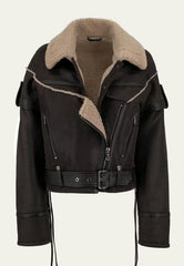 Curly Lambskin Jacket - Voluminous Elegance Inspired by the Modern Country Look