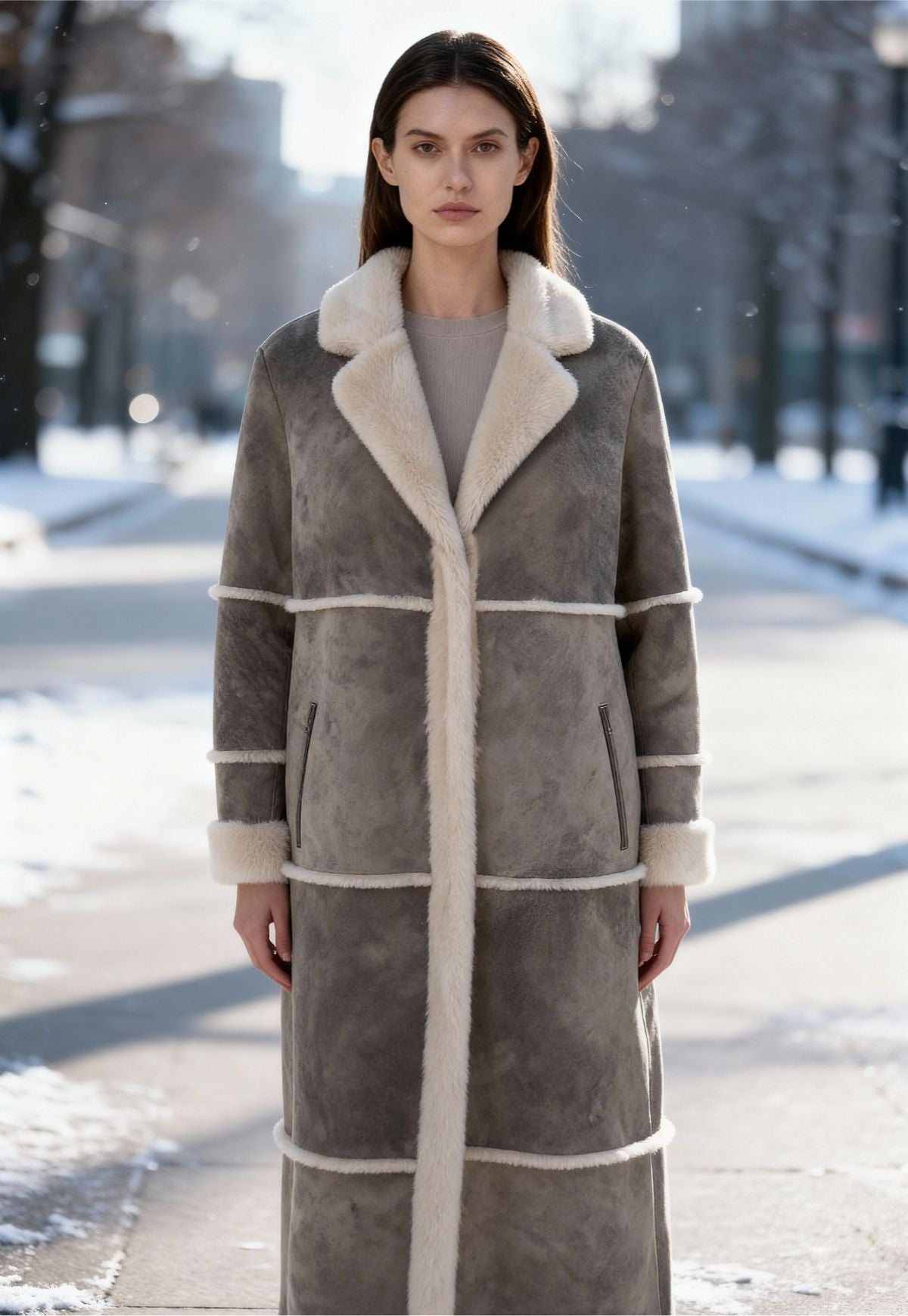 Ladies' Lambskin Coat Alina - Soft Warmth from Shearling with Natural Sophistication