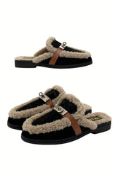 Siena Sheepskin Mules Black - Elegance meets coziness