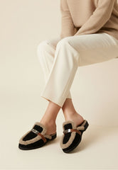 Siena Sheepskin Mules Black - Elegance meets coziness