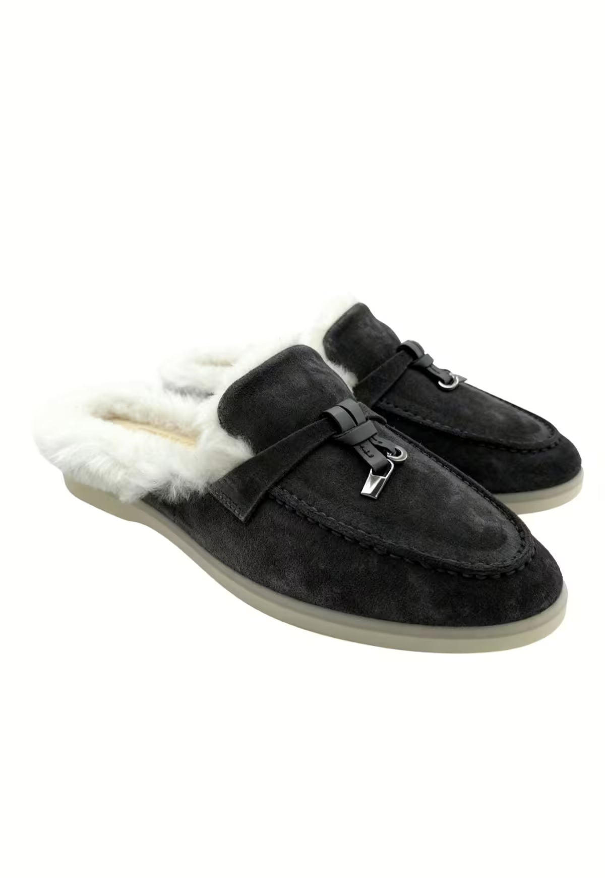 Fiorana Women's Anthracite Lambskin Mules
