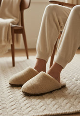 Curly Cosy Women's Lambskin Slippers - Natural Warmth & Gentle Lightness