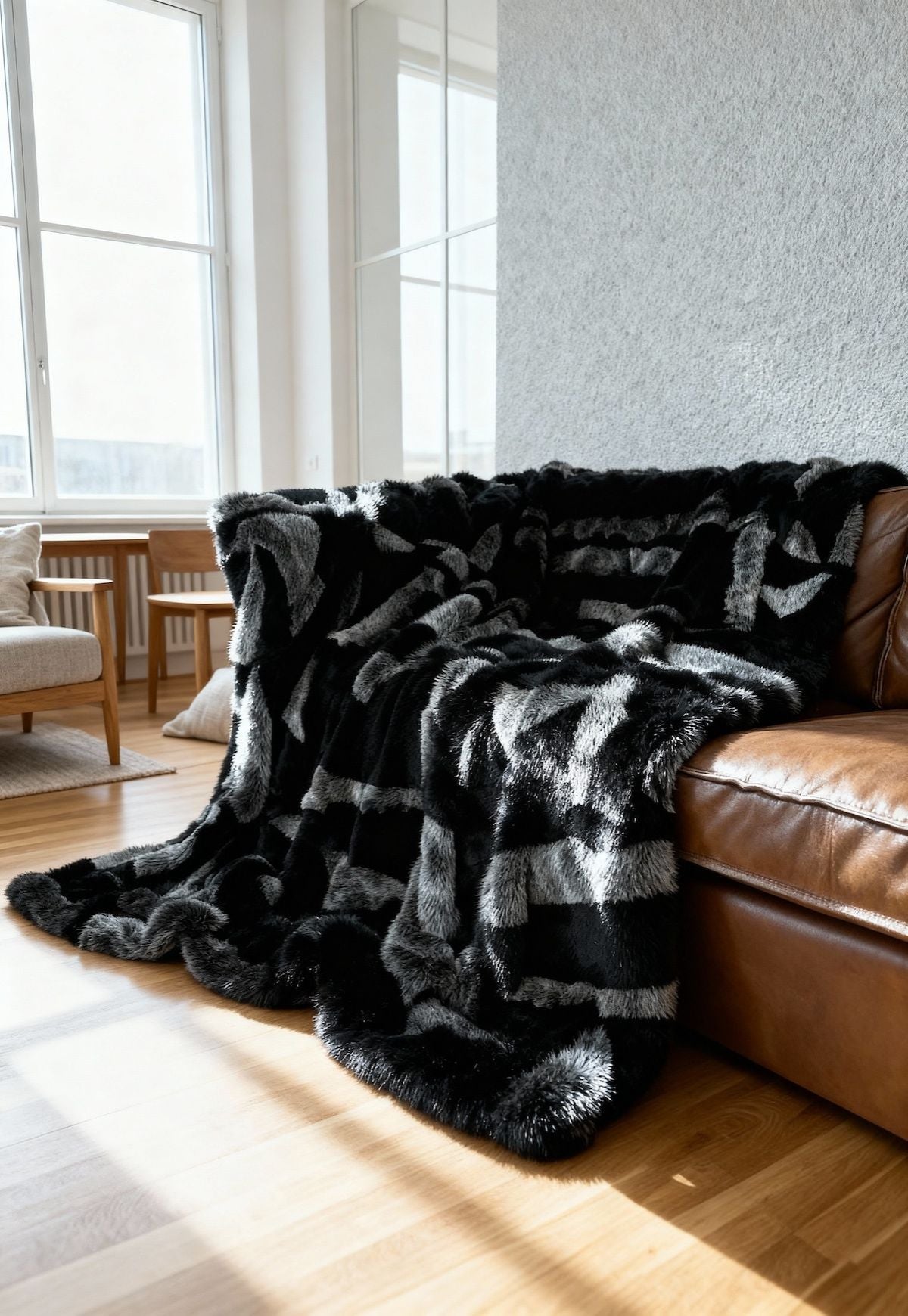 Sheepskin Blanket Toscana 200 x 200 cm Model 2513 Anthracite Melange