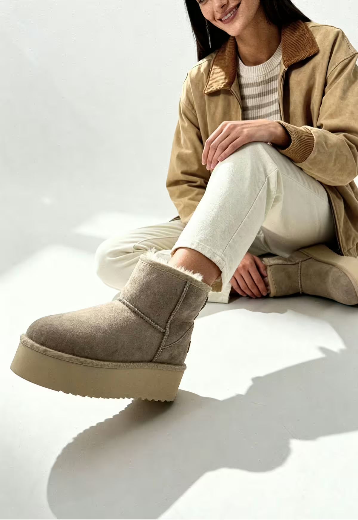 Women's Arctic Luxe Platform Winter Boots in Beige