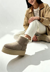 Women's Arctic Luxe Platform Winter Boots in Beige
