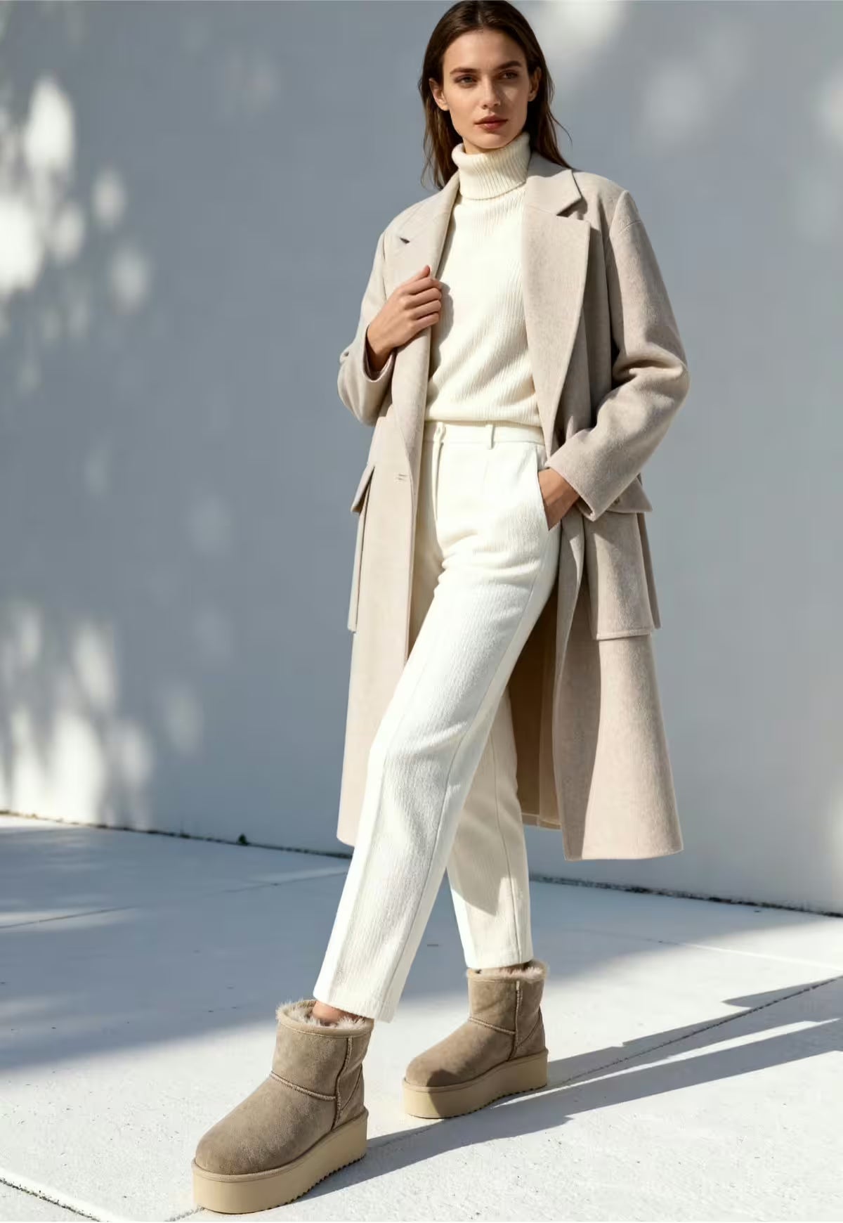 Women's Arctic Luxe Platform Winter Boots in Beige