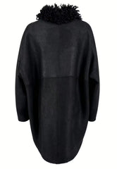 Shearling lambskin jacket with a stylish curly collar