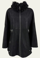 Shearling lambskin jacket with a stylish curly collar