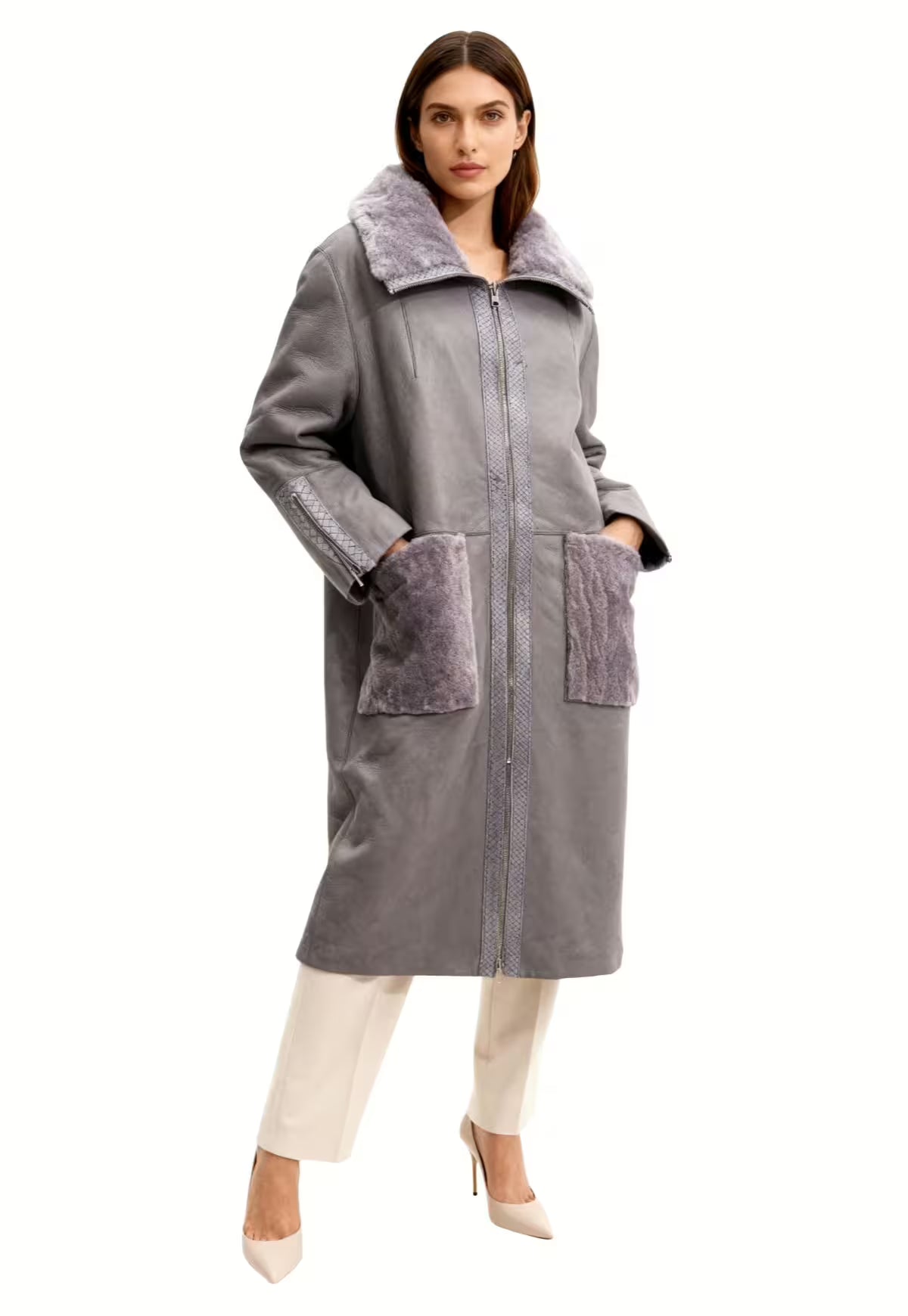 Reversible Coat - Luxurious Lambskin & Fine Nappa Leather - Timeless Elegance