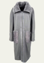 Reversible Coat - Luxurious Lambskin & Fine Nappa Leather - Timeless Elegance
