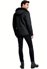 Jacke Levin Schwarz – Curly Lammfell im urban-lässigen Look