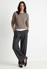 Unisex Cashmere Sweater Soft Taupe - Premium Wool Sweater