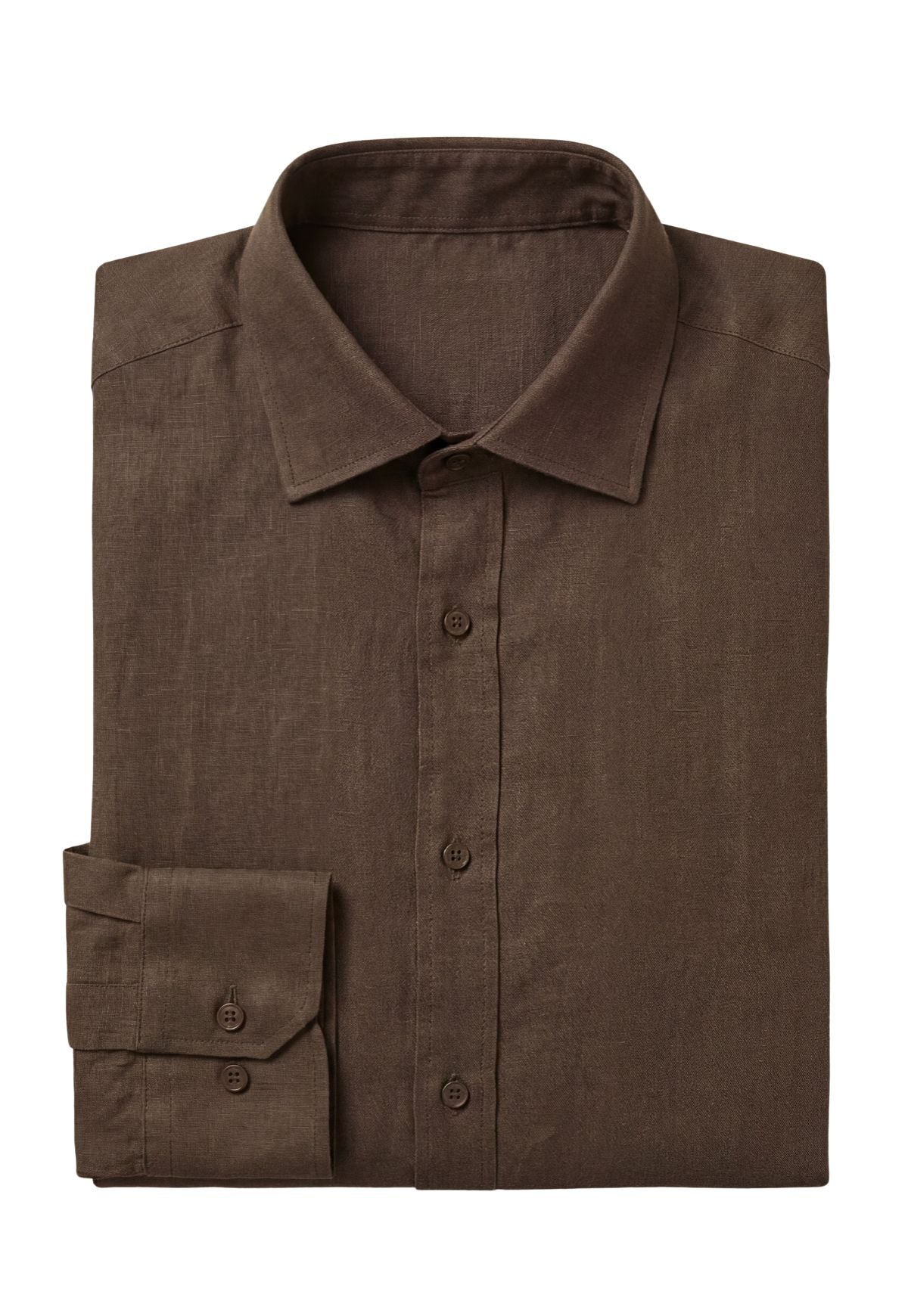 Men's Shirt made of 100% Linen in Brown - Summer Shirt with Kent Collar