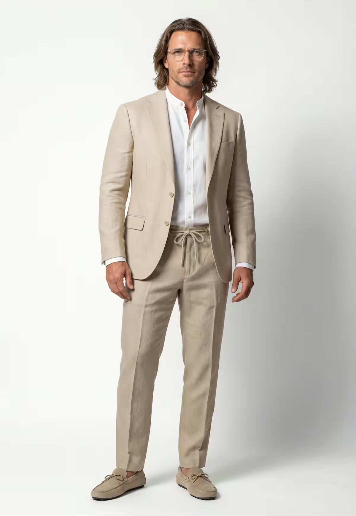 Linen Trousers in Beige - Elegance Meets Casualness, Made from 100% Linen