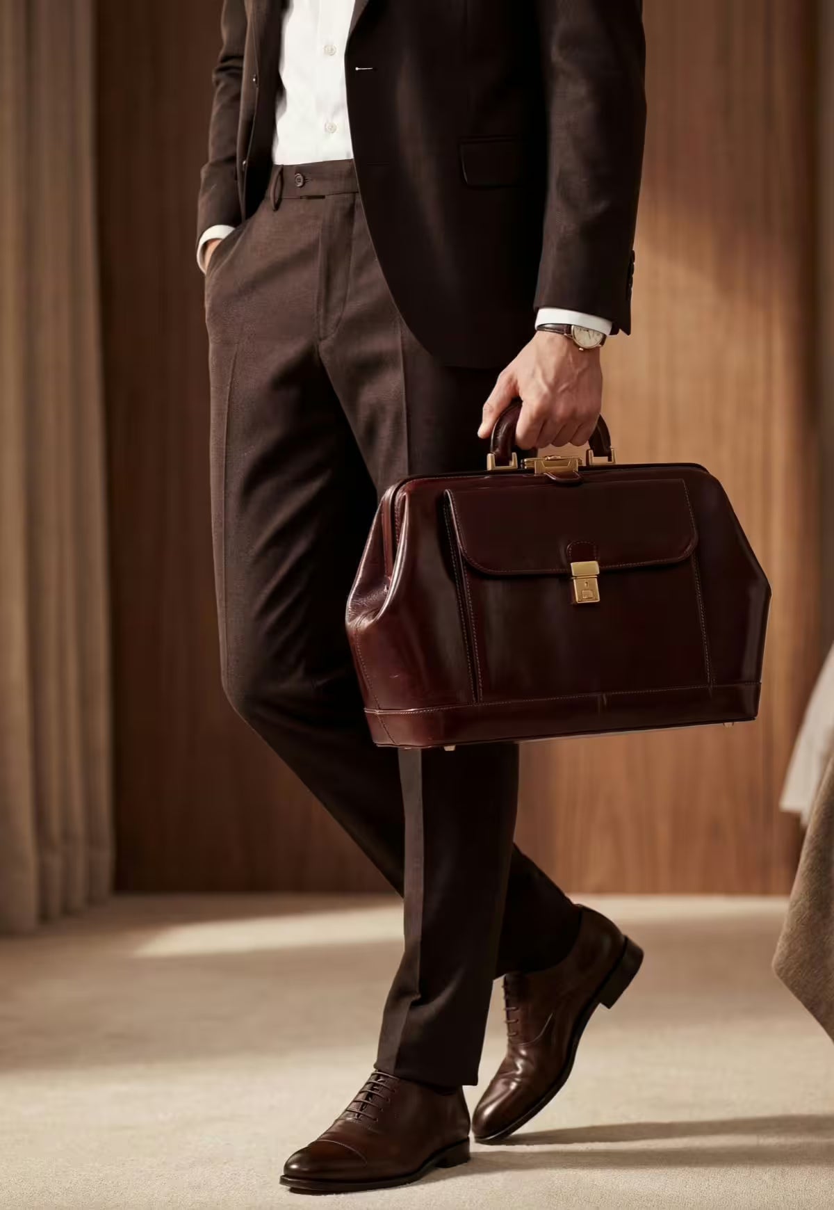 Spacious doctor's bag made of Italian full-grain leather – timeless & unisex