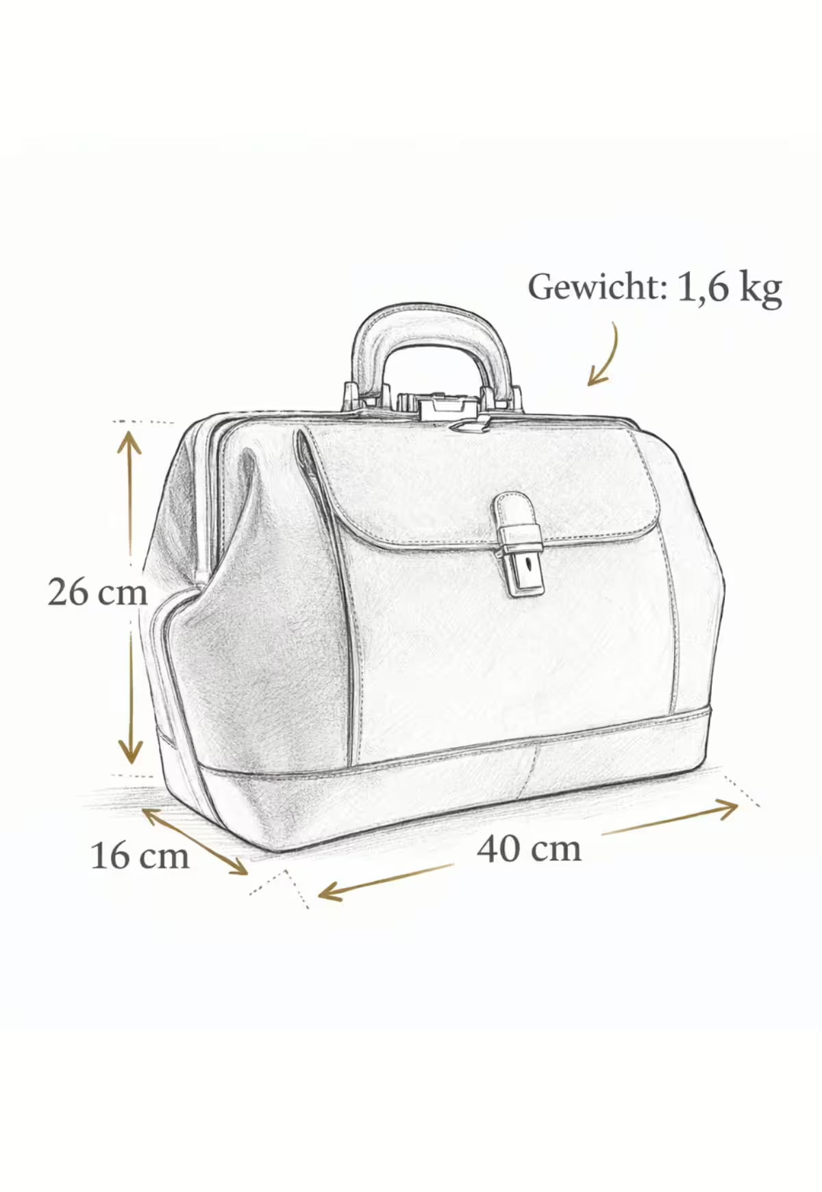 Spacious doctor's bag made of Italian full-grain leather – timeless & unisex