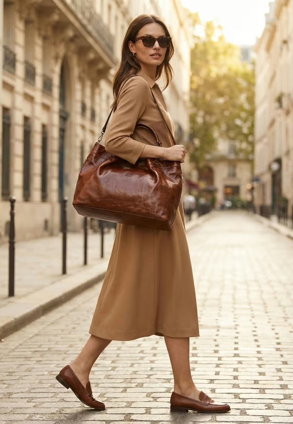 Luxury Leather Tote Handbag - The Icon Brown