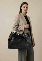 Luxury Leather Tote Handbag – The Iconic Black