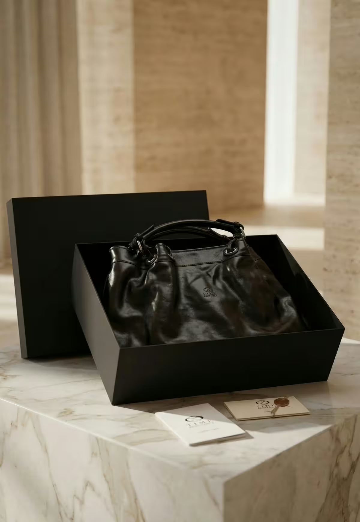 Luxury Leather Tote Handbag – The Iconic Black