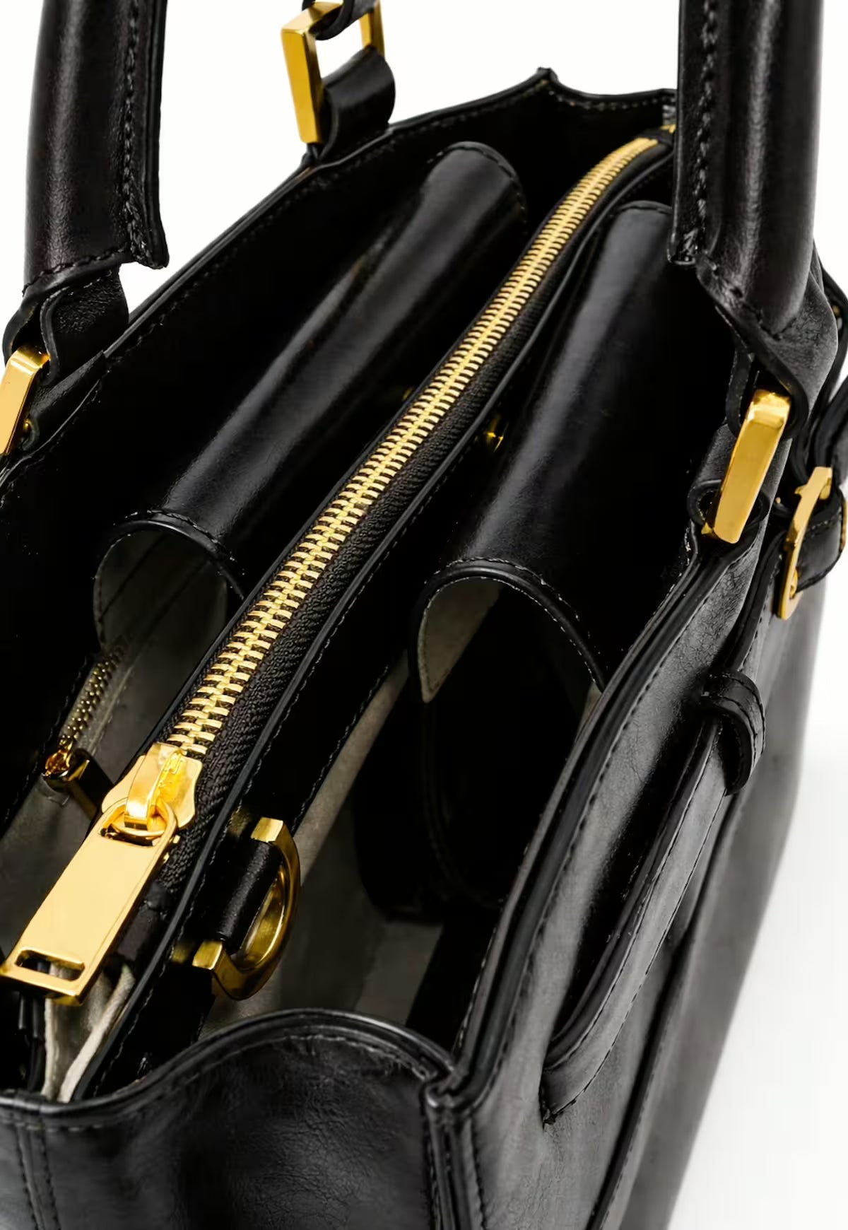 Elegant Leather Hobo Bag - Noravia Black
