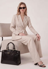 Elegant Leather Hobo Bag - Noravia Black