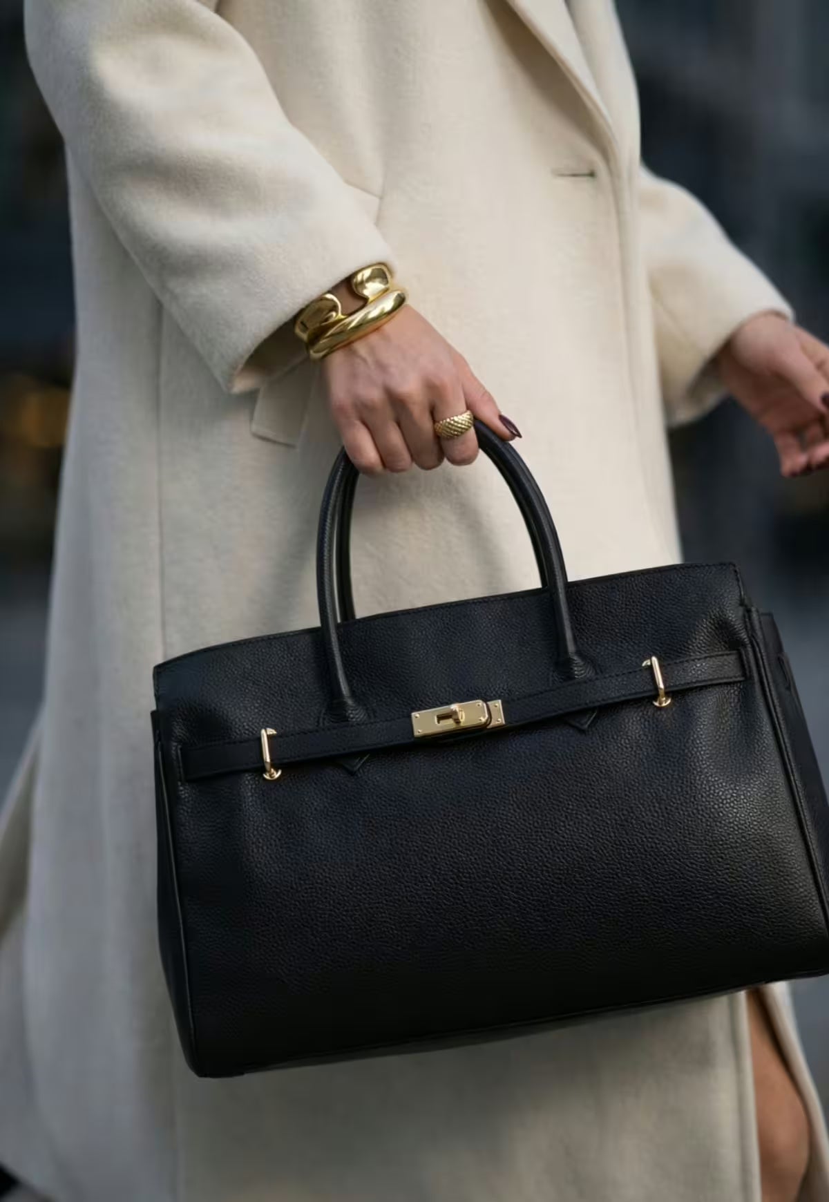 Women's Handbag Genuine Leather Black – Timeless Business Design