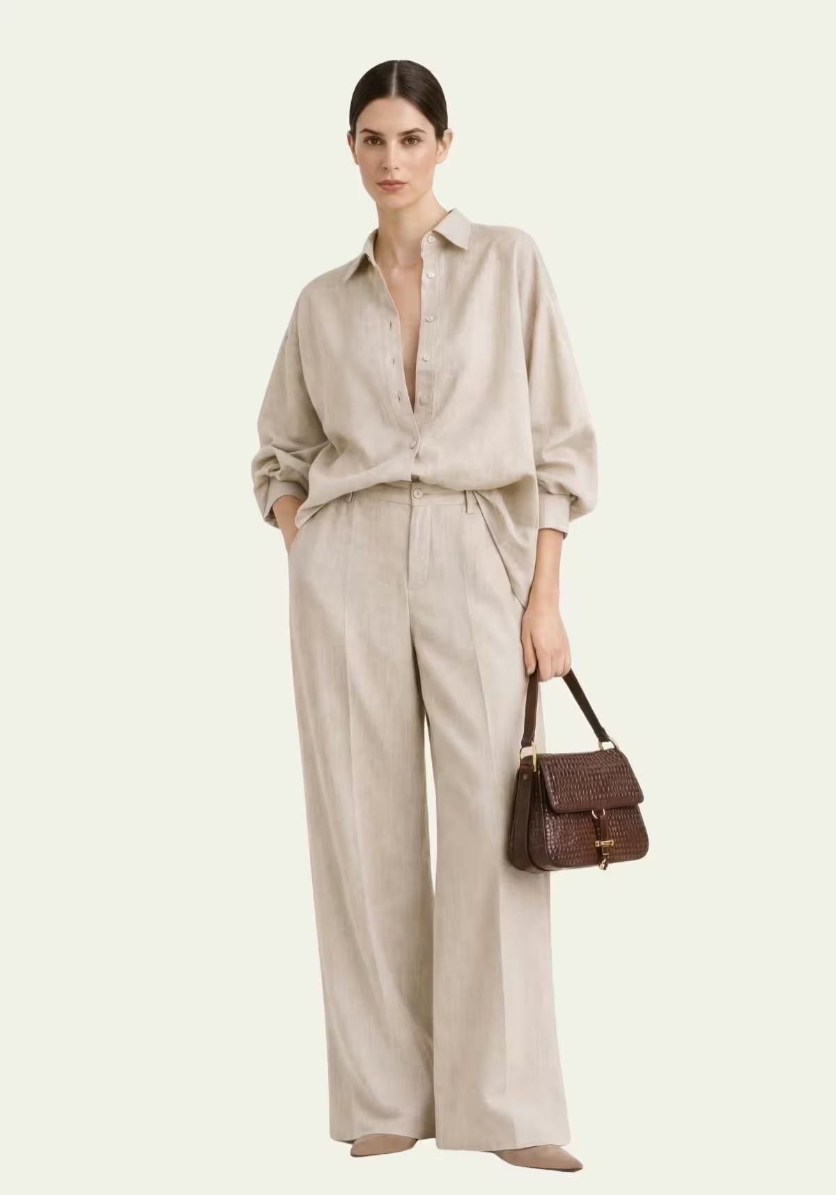 Women's Shirt in Beige – Relaxed Fit with Elegance