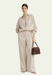Women's Shirt in Beige – Relaxed Fit with Elegance